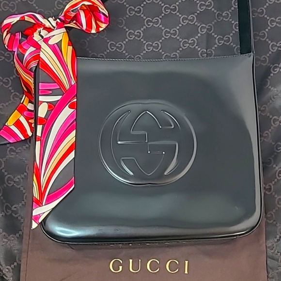 GUCCI VINTAGE 1970’S SOHO LEATHER INTERLOCKING GG SHOULDER BAG VERY GOOD COND - Picture 11 of 17